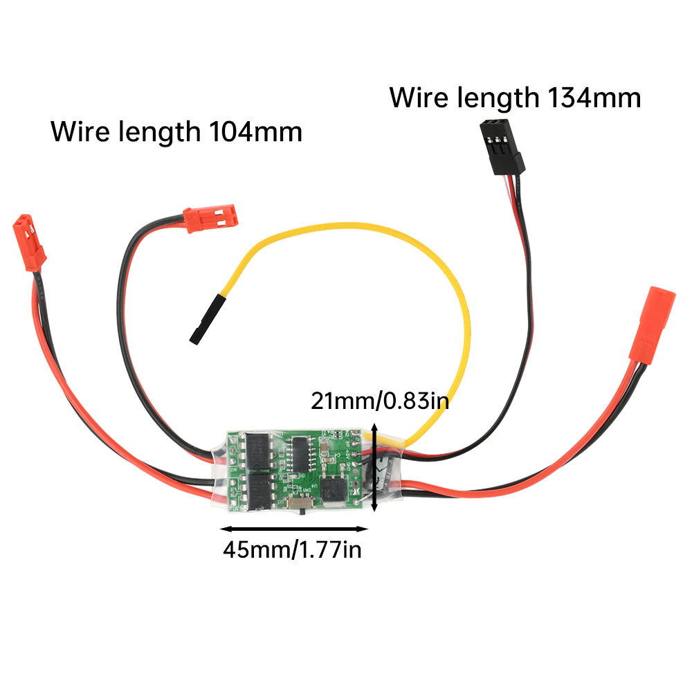 Eachine Drone E010 - ตัวควบคุมความเร็วแบบสองช่องทางแบบสองทิศทางสำหรับมอเตอร์แบบมีแปรงถ่าน ใช้กับเรือบังคับวิทยุ รถถัง รถติดตั้งบนแทร็ก รองรับแบตเตอรี่ลิเธียม 2S